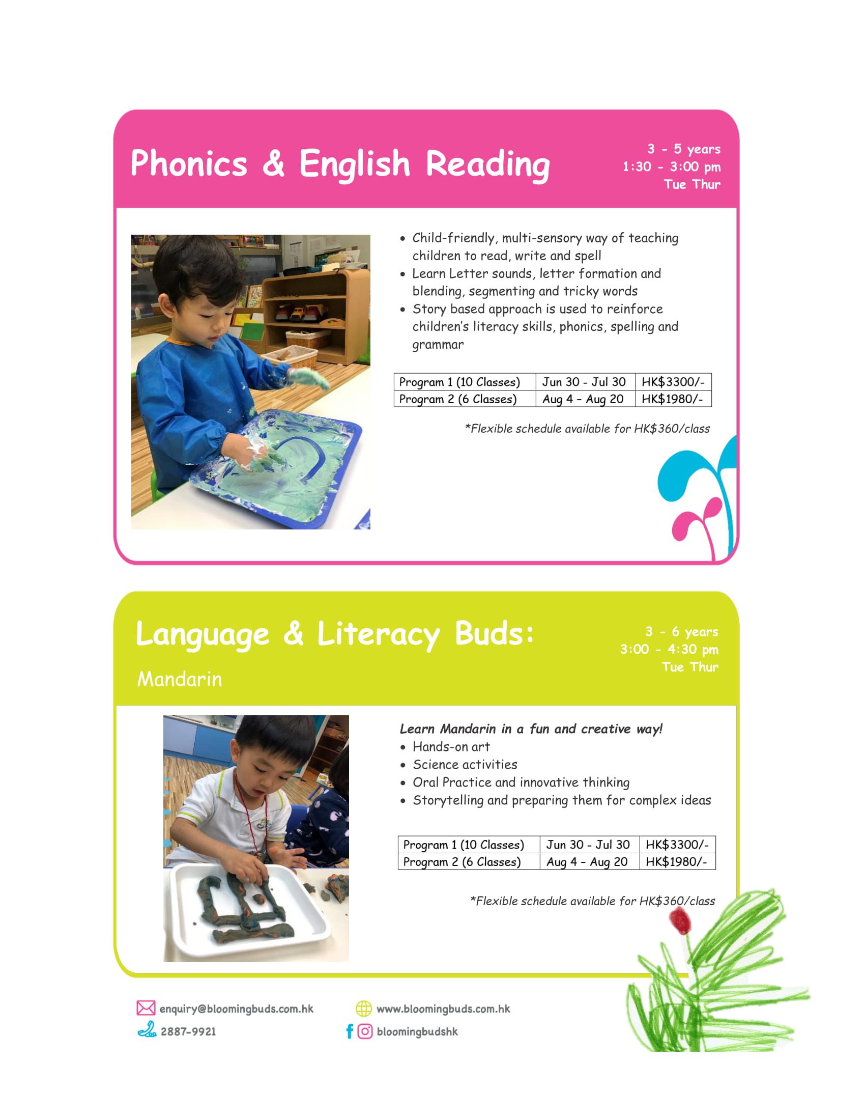 Summer ECA leaflet_ Phonics & Mandarin Blooming Buds